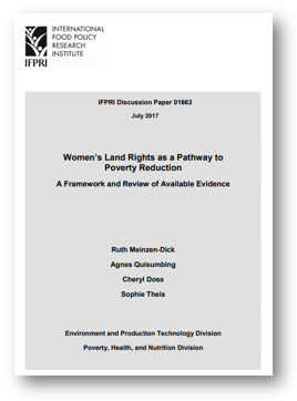 New paper discusses women’s land rights as a pathway to poverty reduction