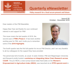 PIM Newsletter: October - December 2018